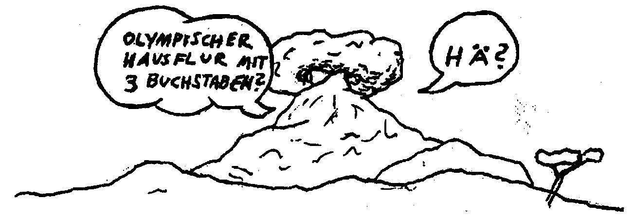 Olymp mit Sprechblasen